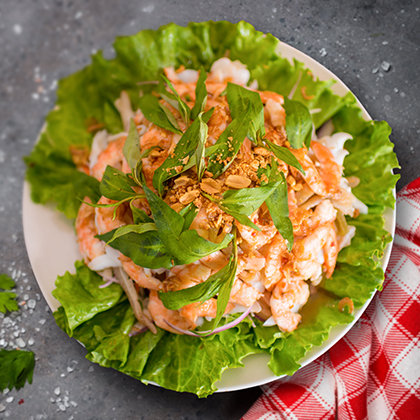 Combo Salad with Shrimp, Pork, Crab, Squid